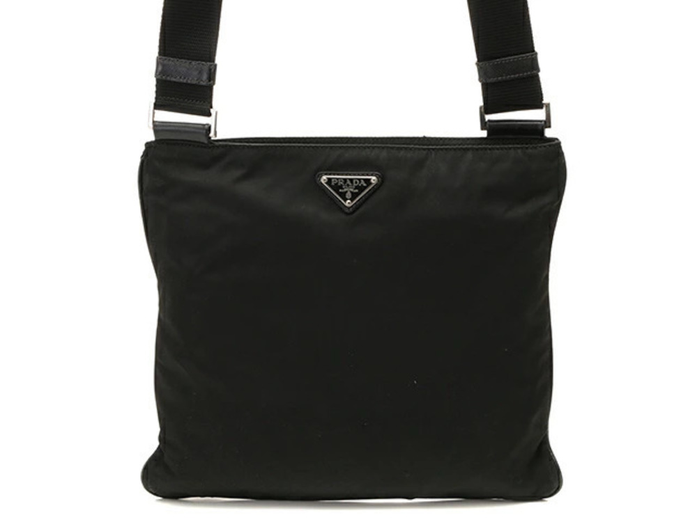 Prada bag shoulder black saffiano leather